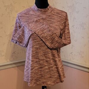 Heathered mock turtleneck